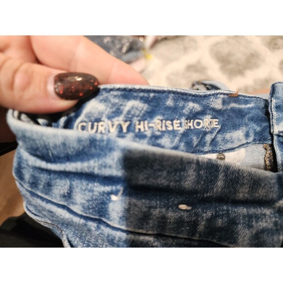 American Eagle Size 10 Curvy Hi Rise Shortie Next Level Stretch Distressed - Picture 2 of 9
